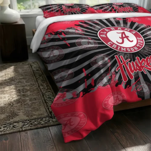 Nebraska Cornhuskers Sunburst Splatter Bedding Set Fashion Forward