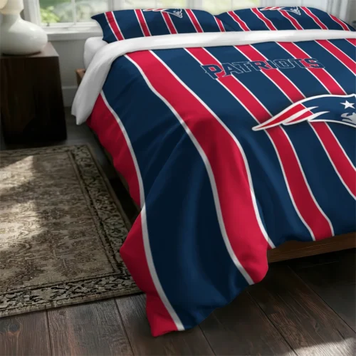 New England Patriots Stripe Style Bedding Set Fashion Forward