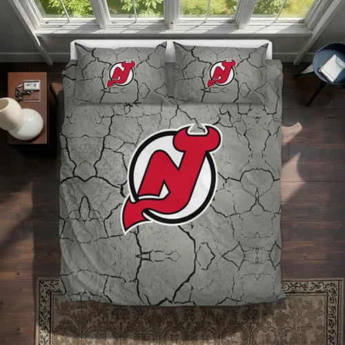 New Jersey Devils Cracked Texture Bedding Set Best Selling