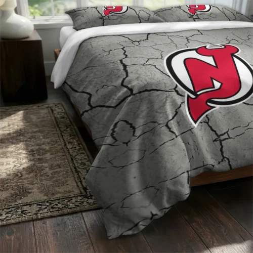 New Jersey Devils Cracked Texture Bedding Set Fashion Forward