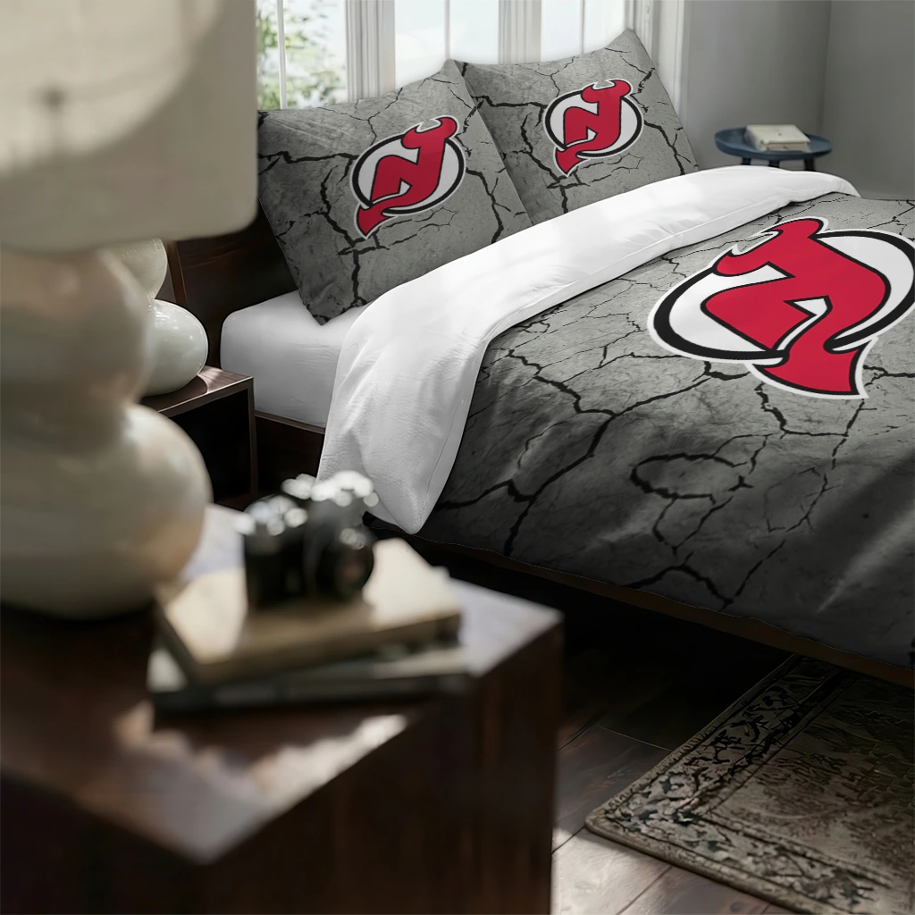 New Jersey Devils Cracked Texture Bedding Set High Quality New Jersey Devils Cracked Texture Bedding Set High Quality