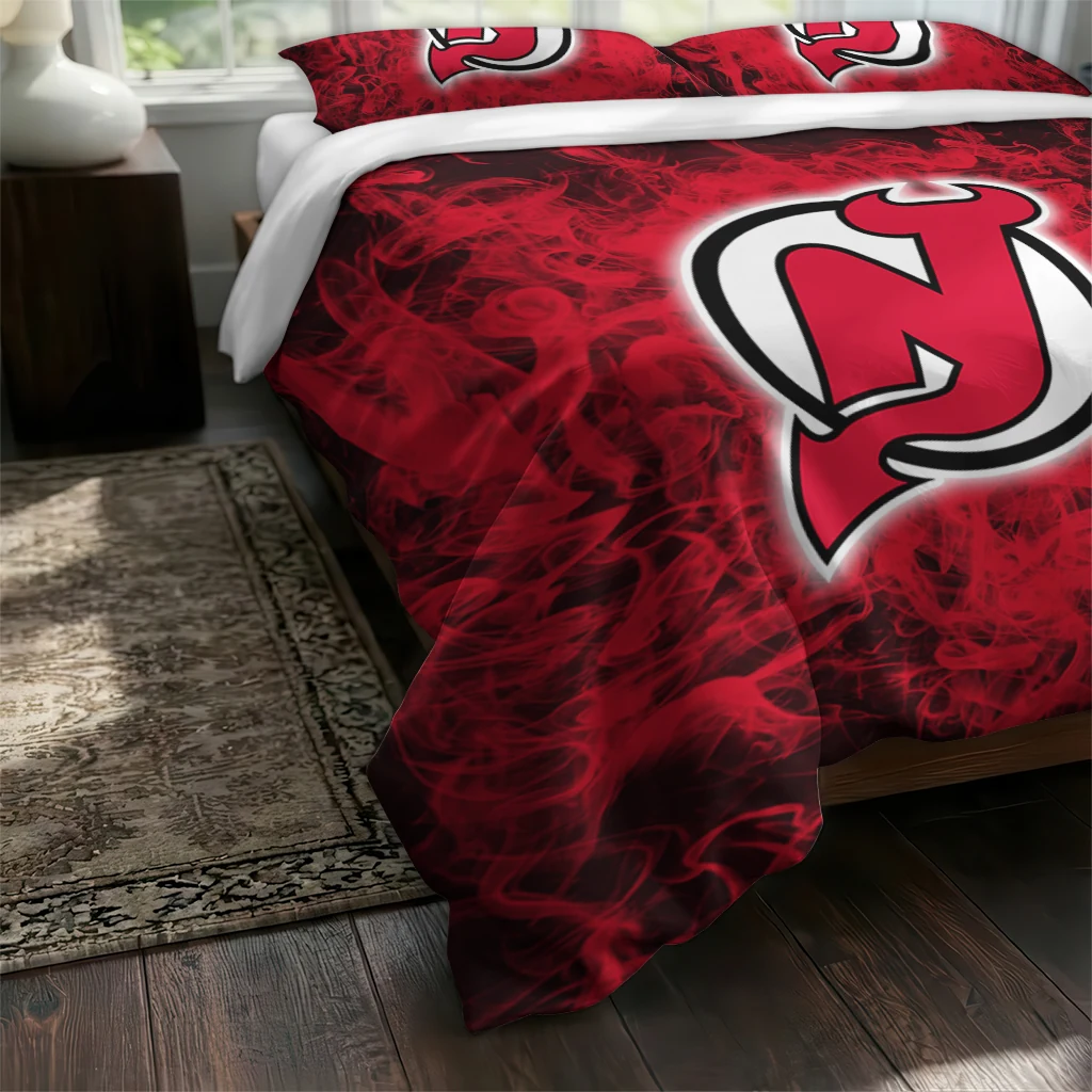 New Jersey Devils Red Mist Bedding Set Fashion Forward New Jersey Devils Red Mist Bedding Set Fashion Forward