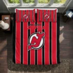New Jersey Devils Bedding Set - Stripe Style Red Black 1 New Jersey Devils Stripe Style Bedding Set Best Selling
