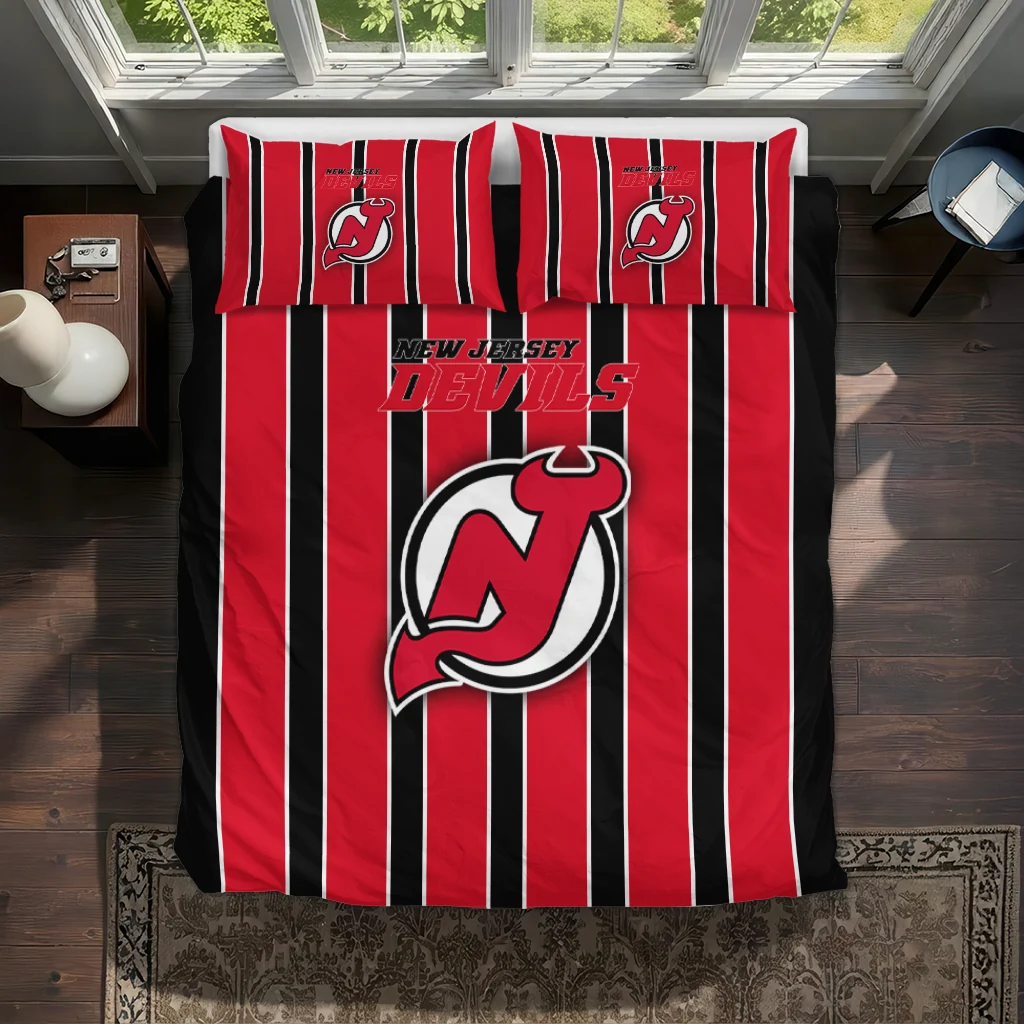 New Jersey Devils Stripe Style Bedding Set Best Selling New Jersey Devils Stripe Style Bedding Set Best Selling