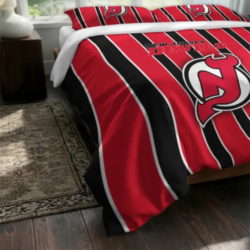 New Jersey Devils Stripe Style Bedding Set Fashion Forward