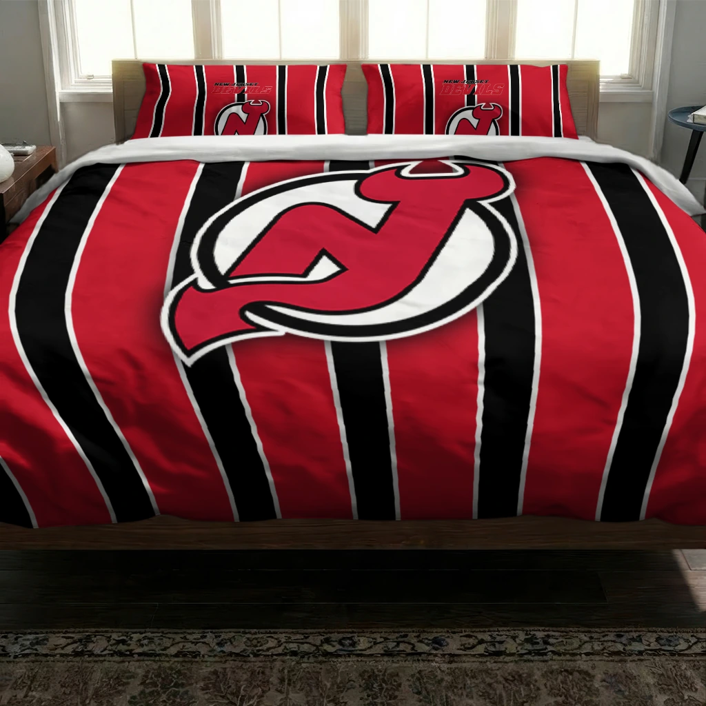 New Jersey Devils Stripe Style Bedding Set Latest Model New Jersey Devils Stripe Style Bedding Set Latest Model