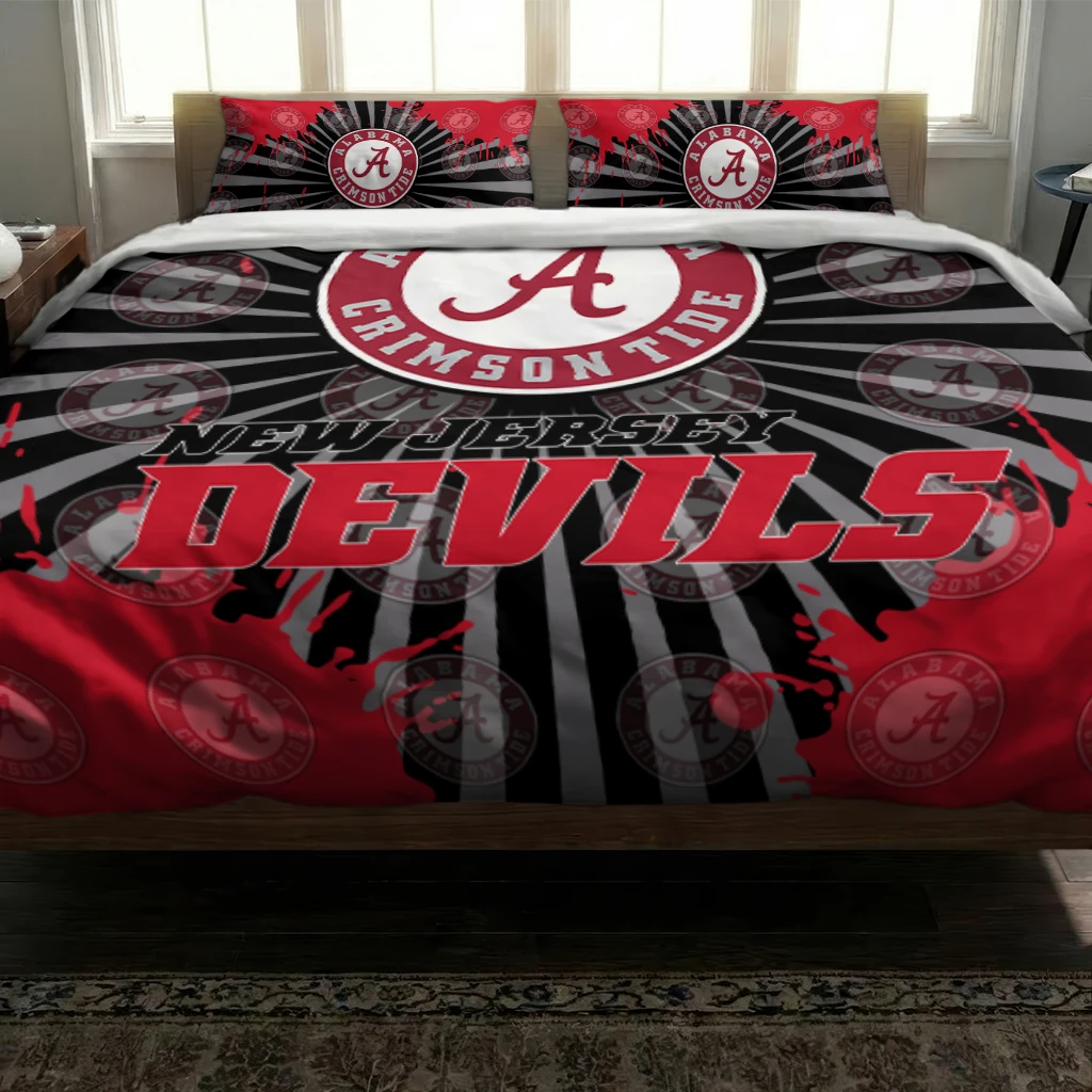 New Jersey Devils Sunburst Splatter Bedding Set Latest Model New Jersey Devils Sunburst Splatter Bedding Set Latest Model