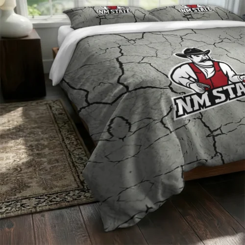 New Mexico State Aggies Cracked Texture Bedding Set Fashion Forward