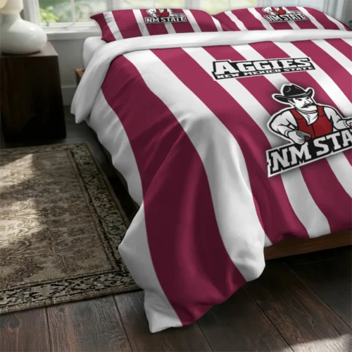 New Mexico State Aggies Stripe Style Bedding Set Fashion Forward
