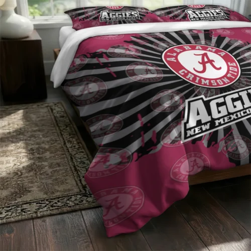 New Mexico State Aggies Sunburst Splatter Bedding Set Fashion Forward