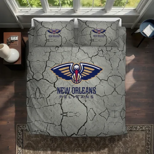 New Orleans Pelicans Cracked Texture Bedding Set Best Selling