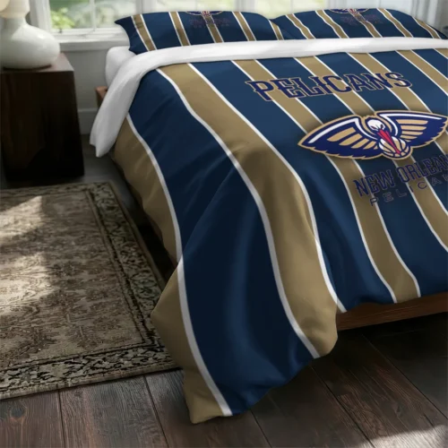 New Orleans Pelicans Stripe Style Bedding Set Fashion Forward