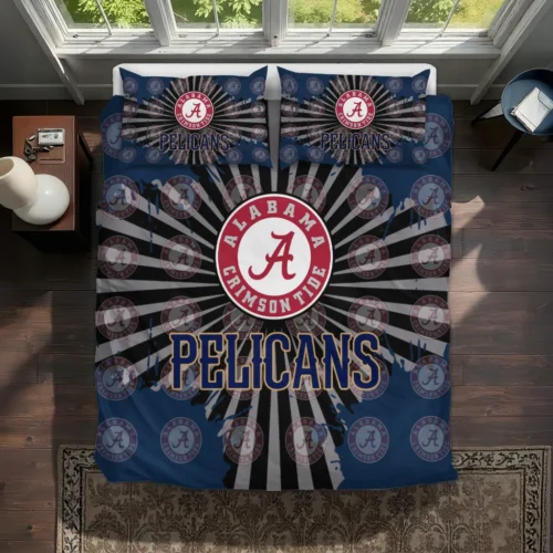 New Orleans Pelicans Sunburst Splatter Bedding Set Best Selling