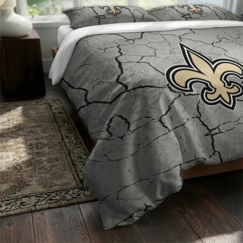 New Orleans Saints Cracked Texture Bedding Set Fashion Forward