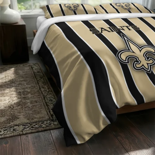 New Orleans Saints Stripe Style Bedding Set Fashion Forward