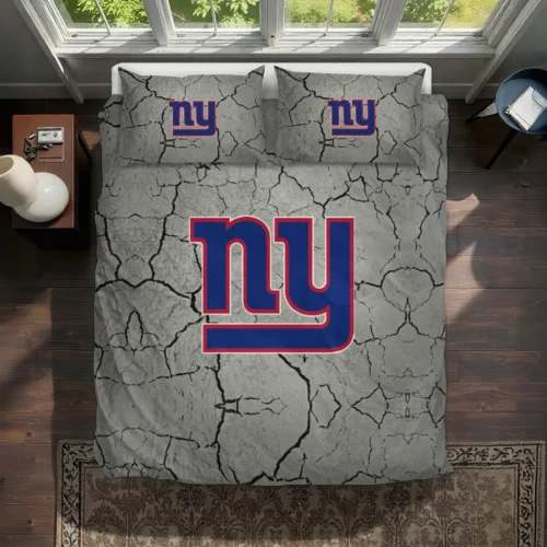 New York Giants Cracked Texture Bedding Set Best Selling