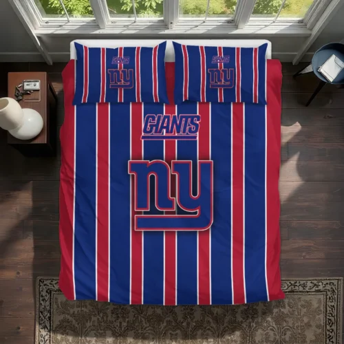 New York Giants Stripe Style Bedding Set Best Selling
