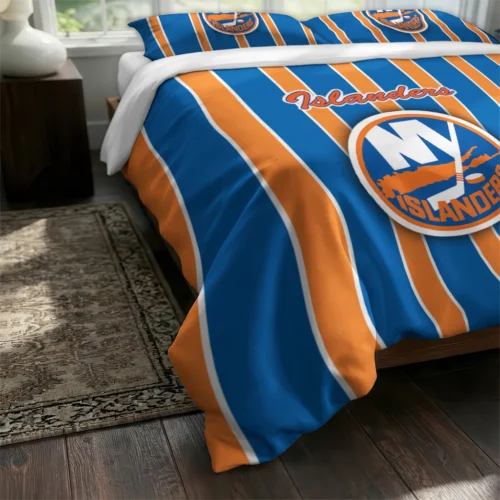 New York Islanders Stripe Style Bedding Set Fashion Forward