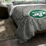 New York Jets Cracked Texture Bedding Set Best Selling
