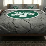 New York Jets Cracked Texture Bedding Set Best Selling