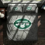 New York Jets Cracked Texture Bedding Set Best Selling