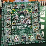 New York Jets Quilt Blanket 65th Anniversary Green White