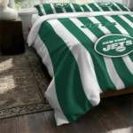 New York Jets Stripe Style Bedding Set Best Selling