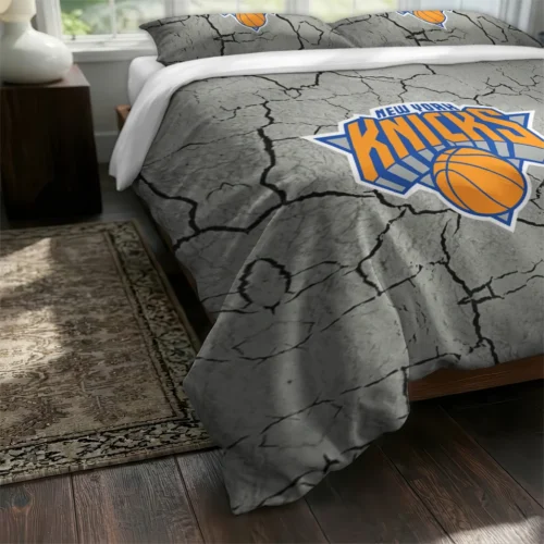 New York Knicks Cracked Texture Bedding Set Fashion Forward