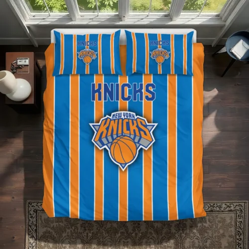 New York Knicks Stripe Style Bedding Set Best Selling