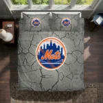New York Mets Cracked Texture Bedding Set Best Selling
