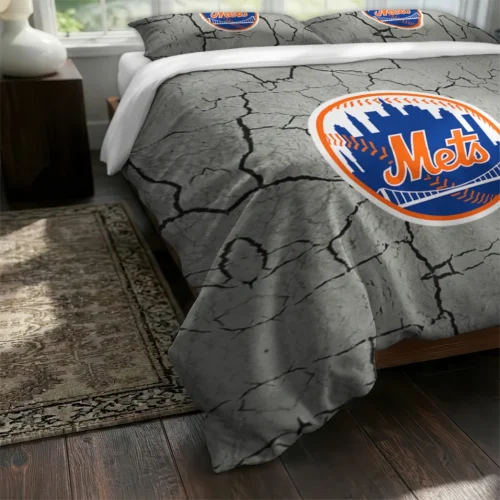 New York Mets Cracked Texture Bedding Set Fashion Forward