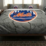 New York Mets Cracked Texture Bedding Set Best Selling