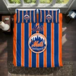 New York Mets Stripe Style Bedding Set Best Selling