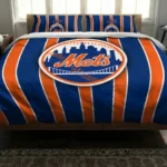 New York Mets Stripe Style Bedding Set Best Selling