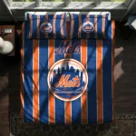 New York Mets Stripe Style Bedding Set Best Selling