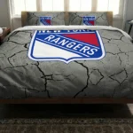 New York Rangers Cracked Texture Bedding Set Best Selling