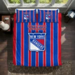 New York Rangers Stripe Style Bedding Set Best Selling
