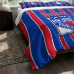 New York Rangers Stripe Style Bedding Set Best Selling