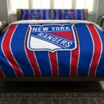 New York Rangers Stripe Style Bedding Set Best Selling