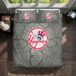 New York Yankees Cracked Texture Bedding Set Best Selling