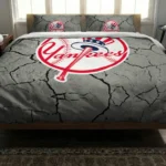 New York Yankees Cracked Texture Bedding Set Best Selling