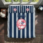 New York Yankees Stripe Style Bedding Set Best Selling