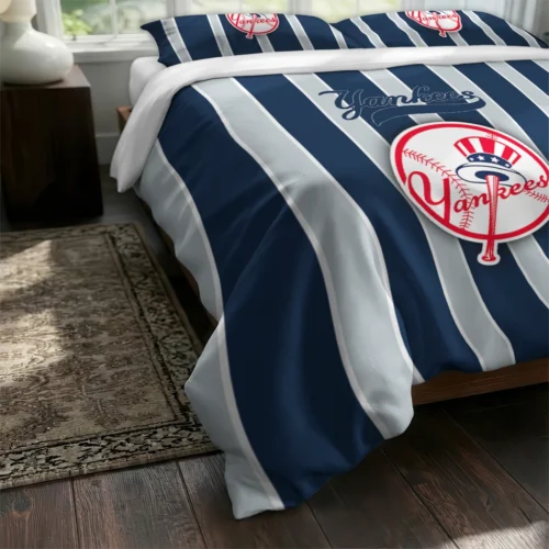 New York Yankees Stripe Style Bedding Set Fashion Forward