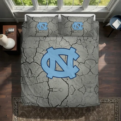 North Carolina Tar Heels Cracked Texture Bedding Set Best Selling