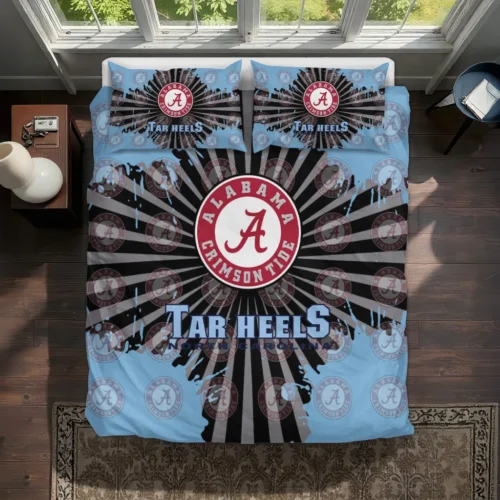 North Carolina Tar Heels Sunburst Splatter Bedding Set Best Selling