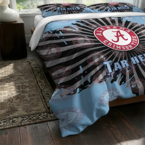 North Carolina Tar Heels Sunburst Splatter Bedding Set Fashion Forward