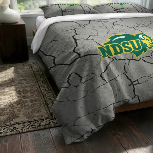 North Dakota State Bison Cracked Texture Bedding Set Fashion Forward