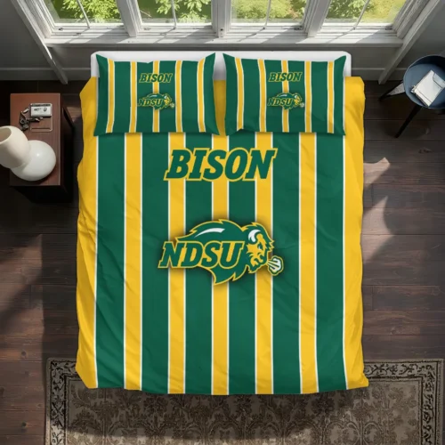 North Dakota State Bison Stripe Style Bedding Set Best Selling