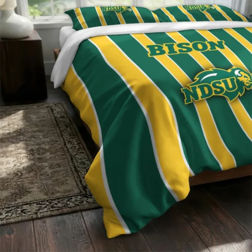 North Dakota State Bison Stripe Style Bedding Set Fashion Forward