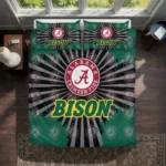 North Dakota State Bison Sunburst Splatter Bedding Set Best Selling